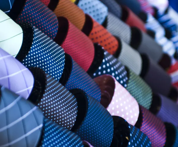 Colorful italian ties in soft focus — Stock Photo, Image