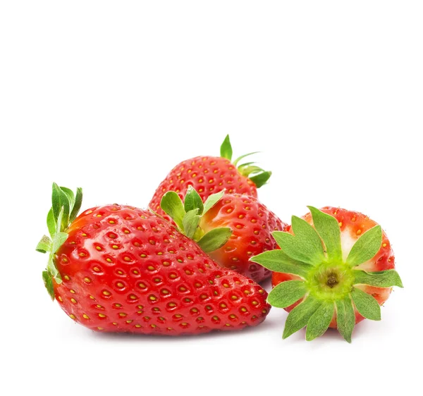 Fresh strawberries on white background with copy space — Stock Photo, Image