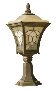 Beyaz kırpma yolları ile izole retro sokak lambaları
