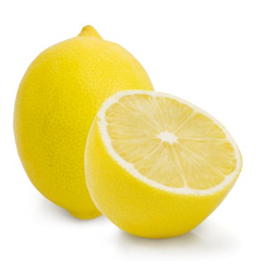 Olgun limon. Beyaz arka plan üzerinde izole