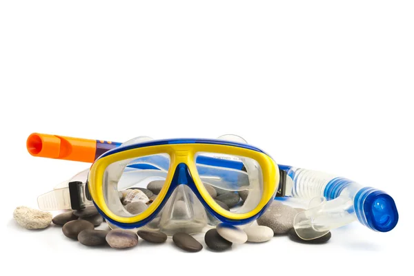 Mask and tube for diving under water — Stock Photo, Image