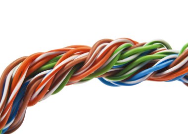 Beyaz arkaplanda izole edilmiş kablo