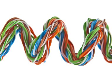 Beyaz arkaplanda izole edilmiş kablo