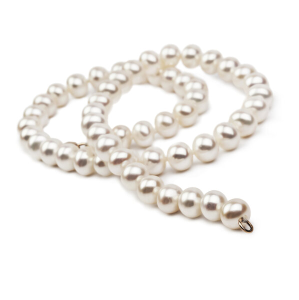 Pearl necklace isolated on the white background