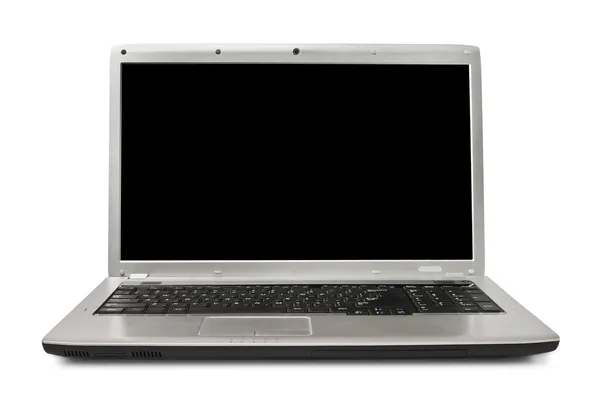 Laptop isolado no branco, recorte caminho incluído — Fotografia de Stock