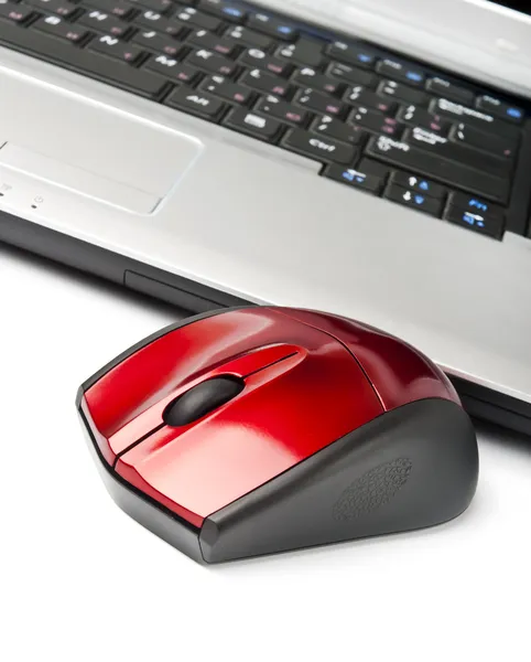 Computer mouse and notebook — Stock Photo, Image