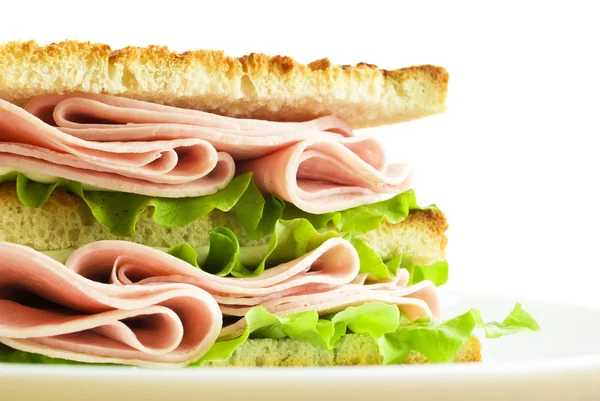 Beyaz izole küçük tost sandwich — Stok fotoğraf