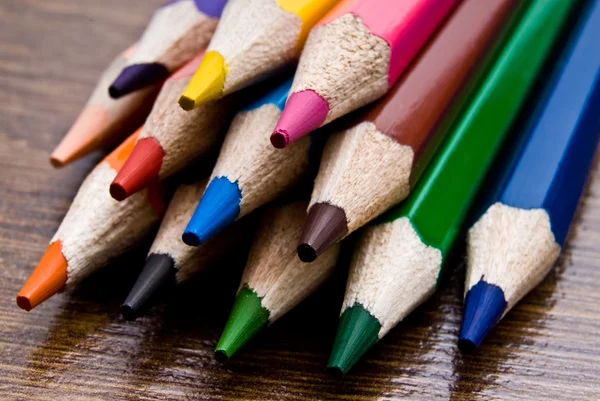 Close-up image of multicolor pencils background — Stock Photo, Image