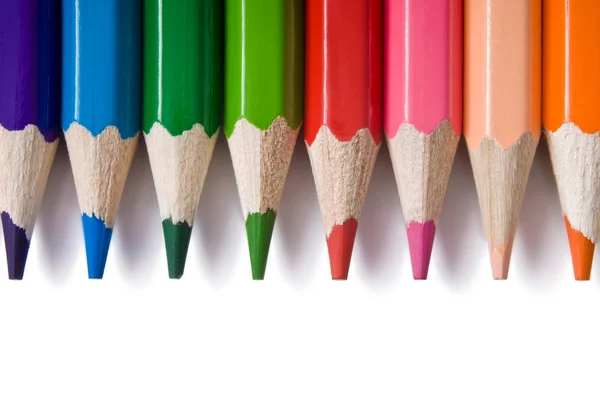 रंग पेंसिल सफेद पर अलग — स्टॉक फ़ोटो, इमेज
