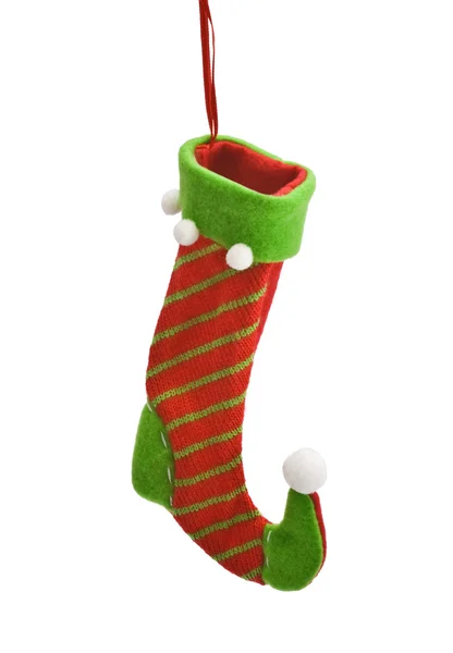 Різдвяний шкарпетка на білому — стокове фото