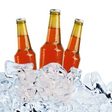 Bira buzun içinde.