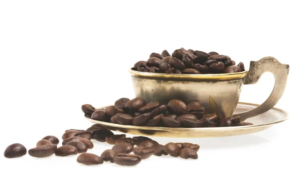老式银杯的咖啡豆 — 图库照片