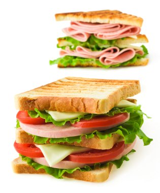 beyaz izole küçük tost sandwich