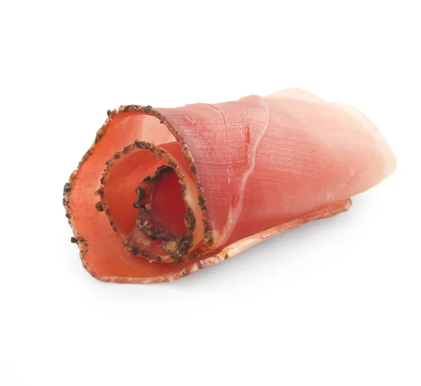 Rolled slices of ham — Stock Photo, Image