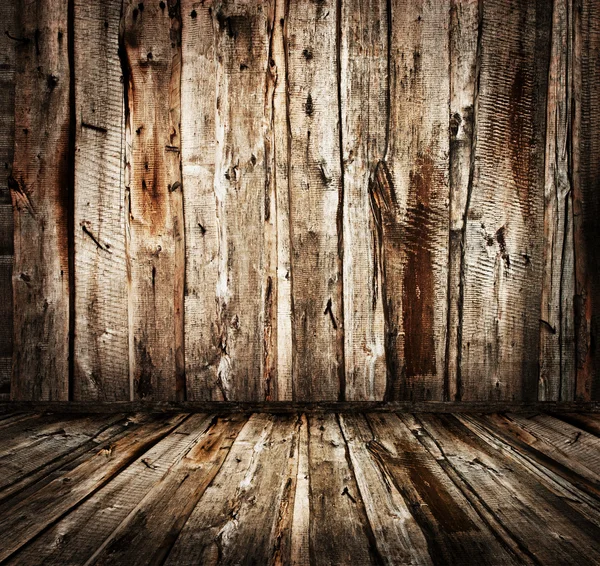 Wooden planks wall and floor — Stock Photo, Image
