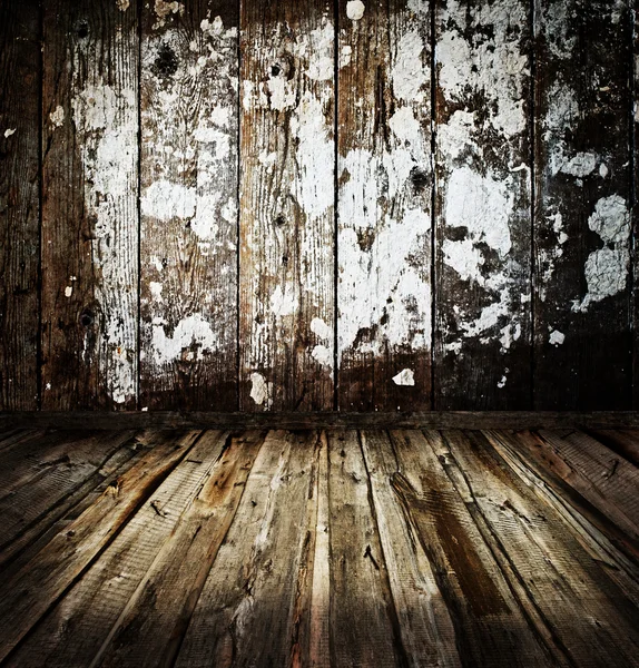 Wooden planks wall and floor — Stock Photo, Image