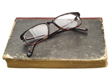 Gözlükleri ile eski kitaplar