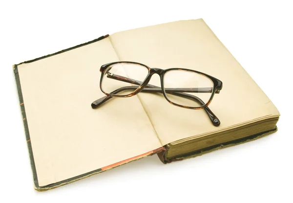 Alte Bücher mit Brille — Stockfoto