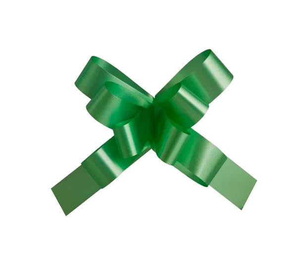 Green holiday gift bow — Stock Photo, Image