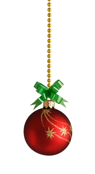 Red ball decoration for christmas tree — Stock Photo, Image