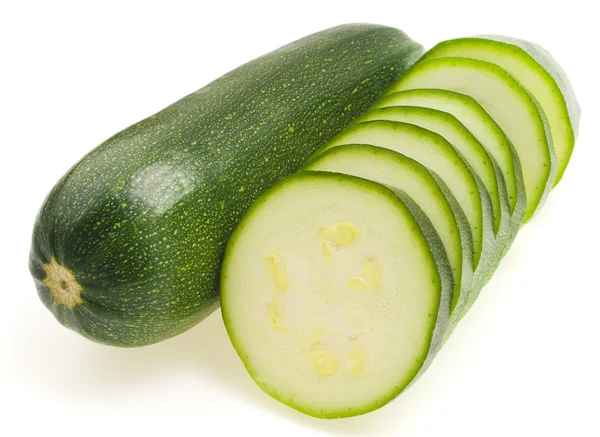 Hela zucchini och skivor — Stockfoto