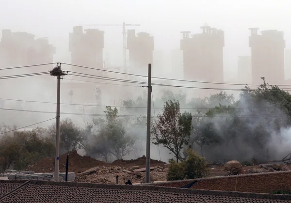 Sandstorm in the city — Stock Photo, Image