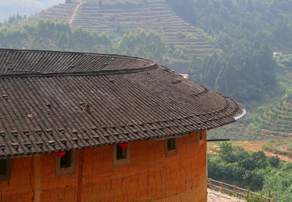 Taket av tulou, traditionella bostad etniska hakka — Stockfoto