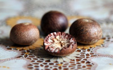 Olgun meyve tembul ağacı (areca catechu veya areca ceviz palm)