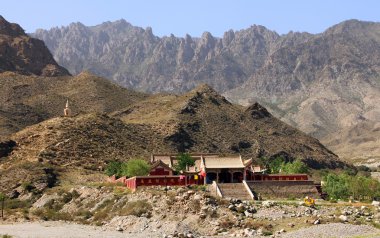 Budist manastır helan dağlar, ningxia, china
