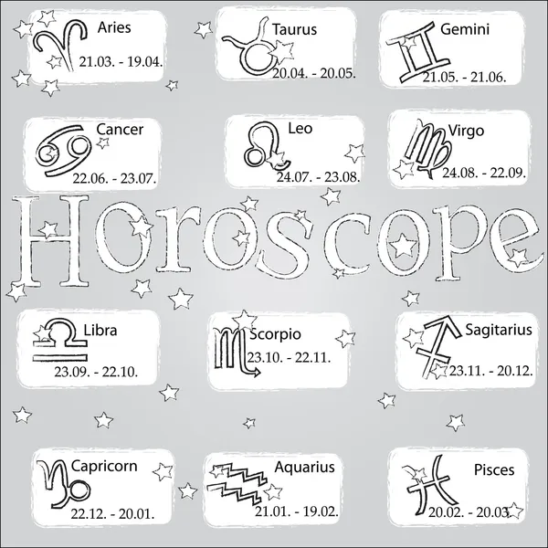 Símbolos do horóscopo.Zodíaco . Fotografia De Stock
