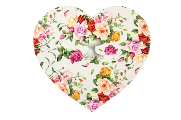 Coração com flores — Fotografia de Stock