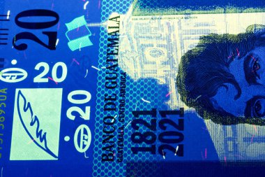 Guatemala parası - Ultraviyole ışınlı Quetzal