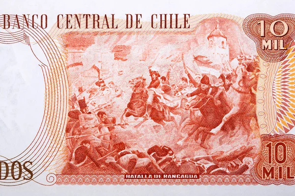 Rancaguai Csata Régi Chilei Pénzből — Stock Fotó