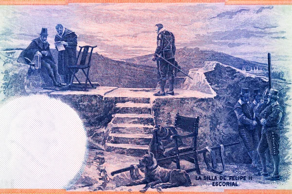 펠리페 스페인 화폐에 — 스톡 사진