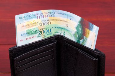 Vanuatu parası - siyah cüzdanda vatu