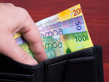  Samoa parası - siyah cüzdanda tala