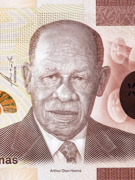 Arthur Dion Hanna Retrato Del Dinero Bahameño Dólares — Foto de Stock