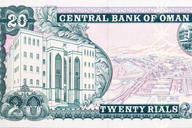 Muscat Güvenlik Pazarı ve Rysayl Endüstriyel Alanı Umman parasıyla hava manzarası