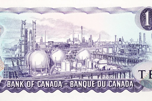 Oil Refinery Sarnia Ontario Old Canadian Money — Stock Photo, Image