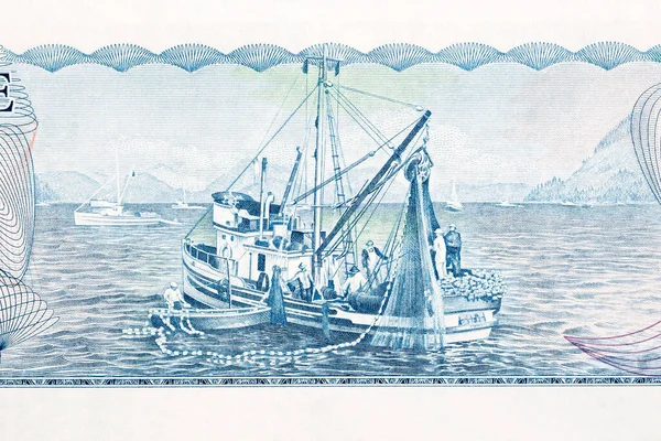 Σολομός Αλιευτικό Σκάφος Στα Νησιά Του Βανκούβερ Από Παλιά Καναδικά — Φωτογραφία Αρχείου