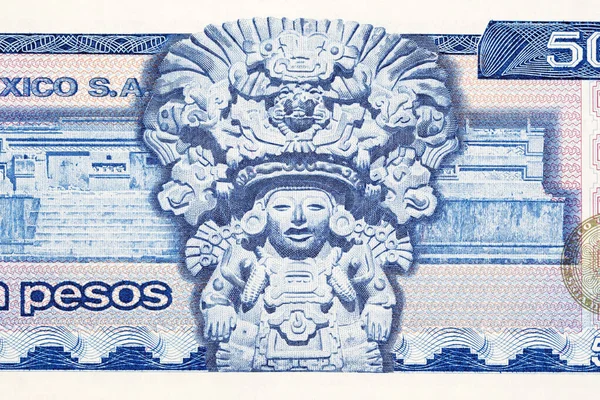 Aztec God Old Mexican Money Pesos — Fotografia de Stock