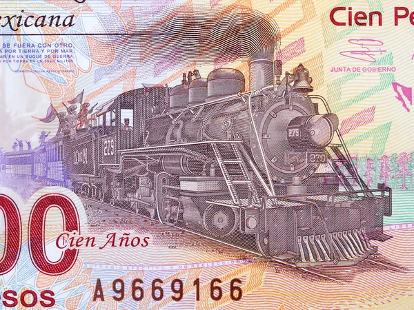 Train Group Revolutionaries 1910 Mexican Money — Stock Fotó