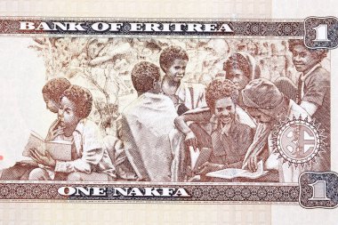 Çalı okulundaki çocuklar Eritre parasından - nakfa