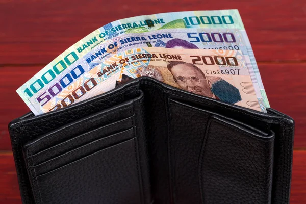 Dinero Sierra Leona Leona Billetera Negra — Foto de Stock