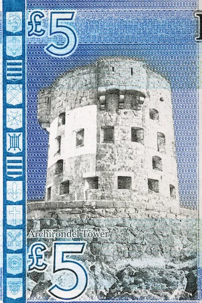 Archirondel Tower Van Jersey Geld Pond — Stockfoto