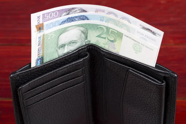 Estonya parası - siyah cüzdanda kroon