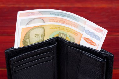 Eski Yugoslav parası - siyah cüzdanda dinar