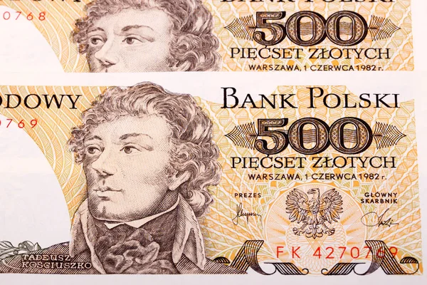 Gamla Polska Pengar 500 Zloty Ett Företag Bakgrund — Stockfoto