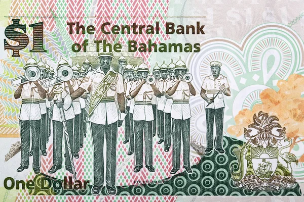 Banda Policía Real Bahamas Del Dinero Dólares — Foto de Stock