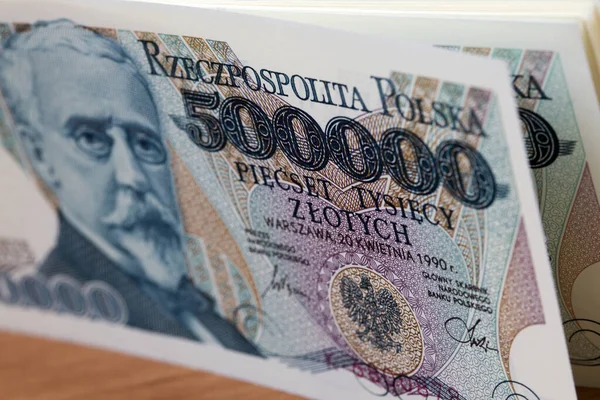 Soldi Polacchi Vecchi 500000 Zloty Uno Sfondo Affari — Foto Stock